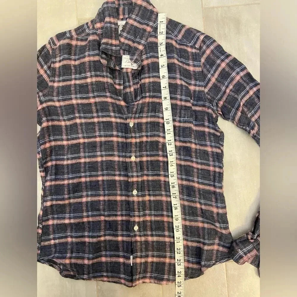 Frank & Eileen Barry Linen Plaid Long Sleeve Button Down Size XS - Picture 12 of 12